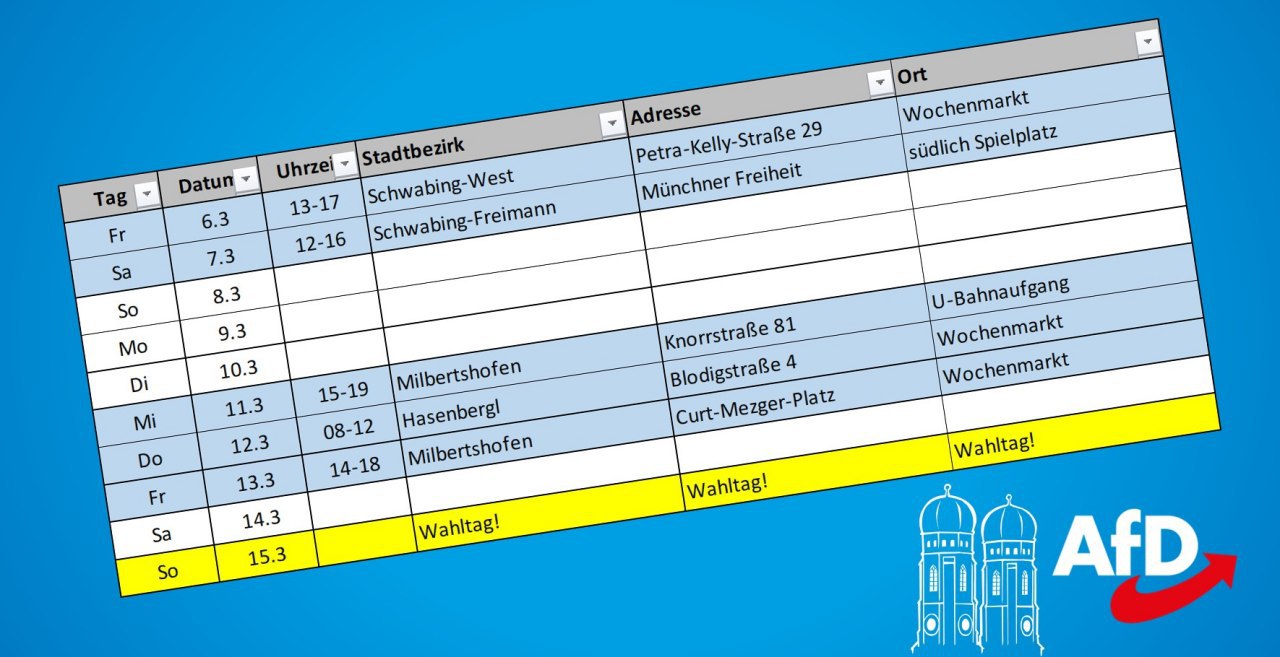 Infostand Afd vor Ort bei den Bürgern beim Wochenmrkt